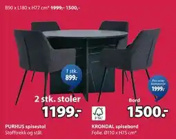 JYSK KRONDAL spisebord tilbud