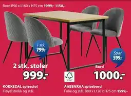 JYSK AABENRAA spisebord tilbud
