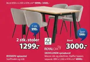 JYSK RISSKOV spisestol tilbud