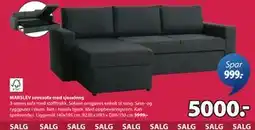 JYSK MARSLEV sovesofa med sjeselong tilbud