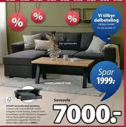 JYSK VEJLBY sovesofa med sjeselong tilbud