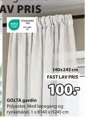 JYSK GOLTA gardin tilbud