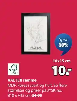 JYSK VALTER ramme tilbud