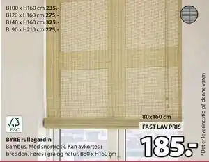JYSK BYRE rullegardin tilbud