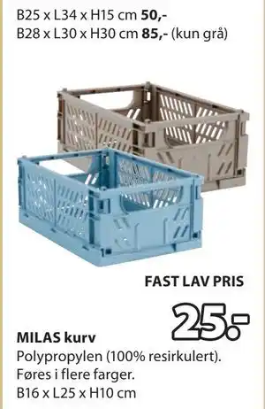 JYSK MILAS kurv tilbud