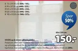 JYSK HVEN up & down plisségardin tilbud