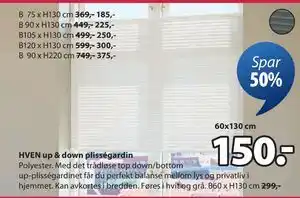 JYSK HVEN up & down plisségardin tilbud