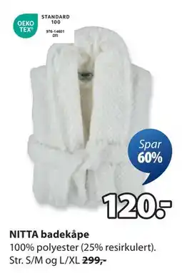 JYSK NITTA badekåpe tilbud