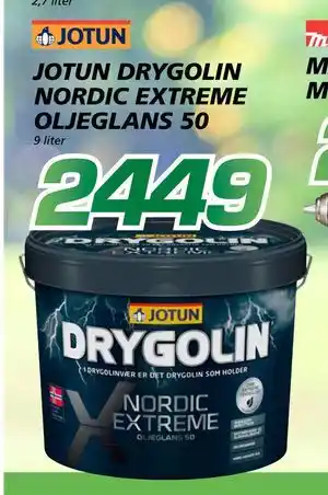 Coop Byggmix JOTUN DRYGOLIN NORDIC EXTREME OLJEGLANS 50 tilbud