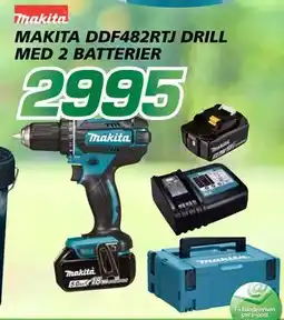 Coop Byggmix MAKITA DDF482RTJ DRILL MED 2 BATTERIER tilbud