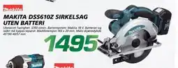 Coop Byggmix MAKITA DSS610Z SIRKELSAG UTEN BATTERI tilbud