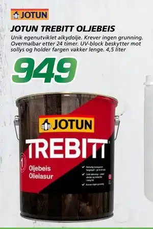 Coop Byggmix JOTUN TREBITT OLJEBEIS tilbud