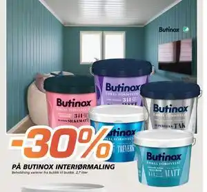 Coop Byggmix 30% PÅ BUTINOX INTERIØRMALING tilbud