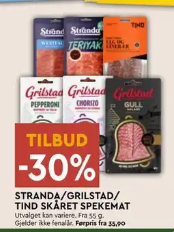 Coop Mega STRANDA/GRILSTAD/ TIND SKÅRET SPEKEMAT tilbud