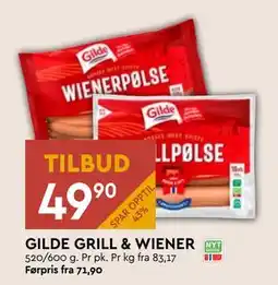 Coop Mega GILDE GRILL & WIENER tilbud