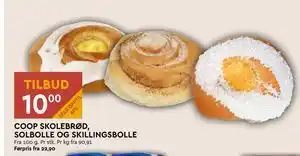 Coop Mega COOP SKOLEBRØD, SOLBOLLE OG SKILLINGSBOLLE tilbud