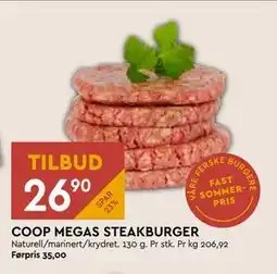 Coop Mega COOP MEGAS STEAKBURGER tilbud