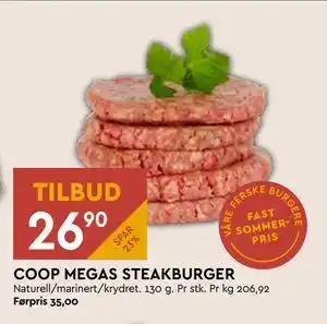 Coop Mega COOP MEGAS STEAKBURGER tilbud