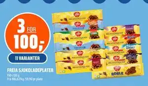 Coop Obs FREIA SJOKOLADEPLATER tilbud