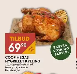 Coop Mega COOP MEGAS NYGRILLET KYLLING tilbud