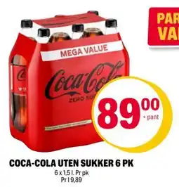 Coop Extra COCA-COLA UTEN SUKKER 6 PK tilbud