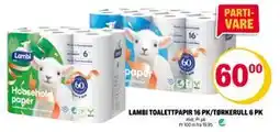 Coop Extra LAMBI TOALETTPAPIR 16 PK/TØRKERULL 6 PK tilbud