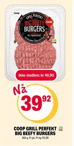 Coop Extra COOP GRILL PERFEKT BIG BEEFY BURGERS tilbud