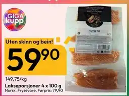 Gigaboks Lakseporsjoner 4 x 100 g tilbud