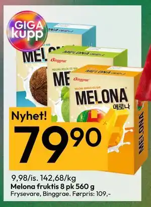 Gigaboks Melona fruktis 8 pk 560 g tilbud