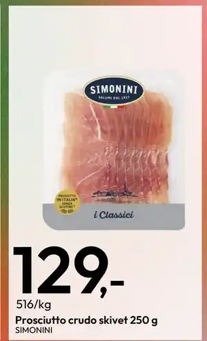 Gigaboks Prosciutto crudo skivet 250 g tilbud