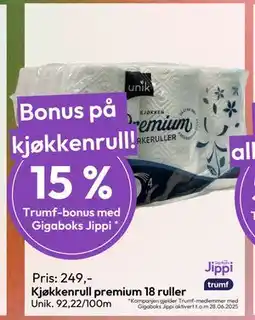 Gigaboks Kjøkkenrull premium 18 ruller tilbud