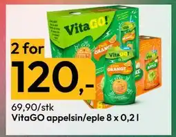 Gigaboks VitaGO appelsin/eple 8 x 0,2 l tilbud