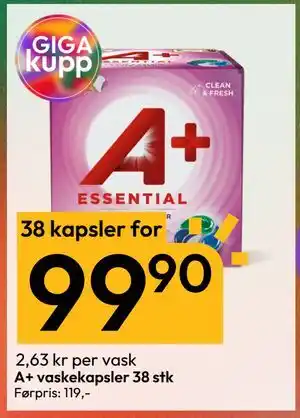 Gigaboks A+ vaskekapsler 38 stk tilbud