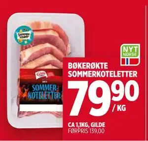 Meny BØKERØKTE SOMMERKOTELETTER tilbud