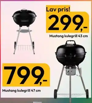 Gigaboks Mustang kulegrill 43 cm tilbud