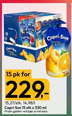 Gigaboks Capri Sun 15 stk x 330 ml tilbud