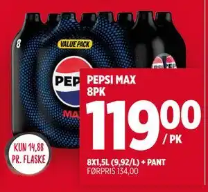 Meny PEPSI MAX 8PK tilbud