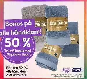 Gigaboks Alle håndklær tilbud