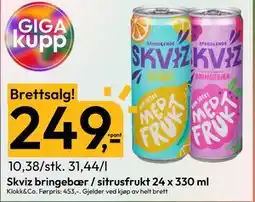 Gigaboks Skviz bringebær / sitrusfrukt 24 x 330 ml tilbud