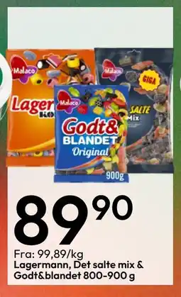 Gigaboks Lagermann, Det salte mix & Godt&blandet 800-900 g tilbud