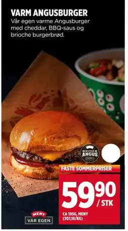 Meny VARM ANGUSBURGER tilbud