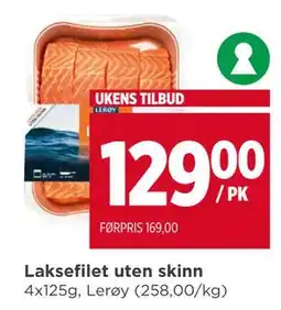 Meny Laksefilet uten skinn tilbud