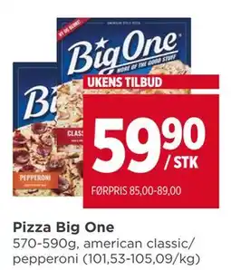 Meny Pizza Big One tilbud
