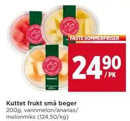 Meny Kuttet frukt små beger tilbud