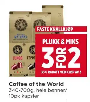 Meny Coffee of the World tilbud