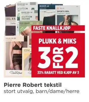 Meny Pierre Robert tekstil tilbud