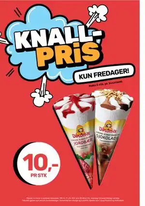 Matkroken Diplom-Is krone-is jordbær/sjokolade tilbud