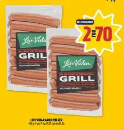 Coop Prix LEIV VIDAR GRILLPØLSER tilbud