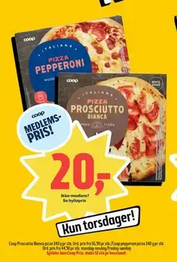 Coop Prix Coop Proscuttio Bianca pizza tilbud