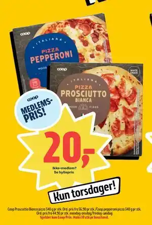 Coop Prix Coop Proscuttio Bianca pizza tilbud